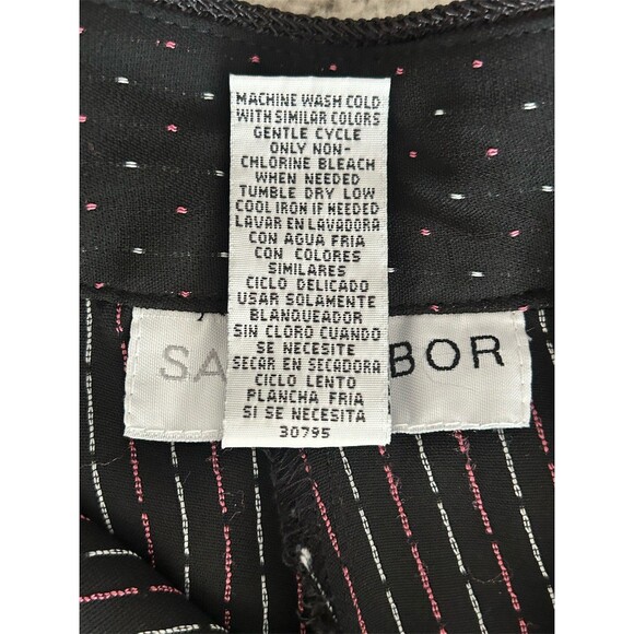 Sag Harbor Dress Pants Womens 14P Black Micro Dot Straight Leg Slacks - Picture 3 of 7